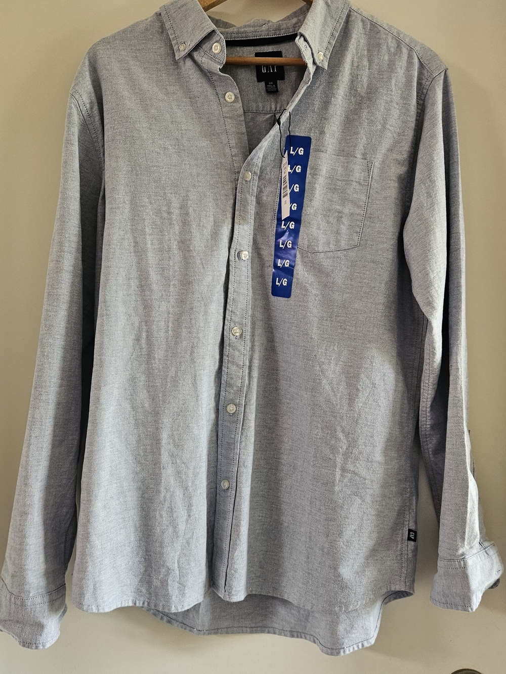 GAP Men's Light Blue Button-Down Oxford Shirt